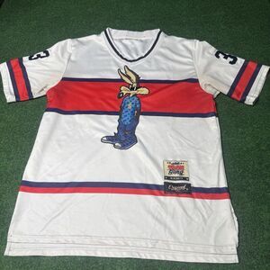Toon Gang Wile E Coyote Jersey Shirt Men’s Size L White 33 Streetwear Tee